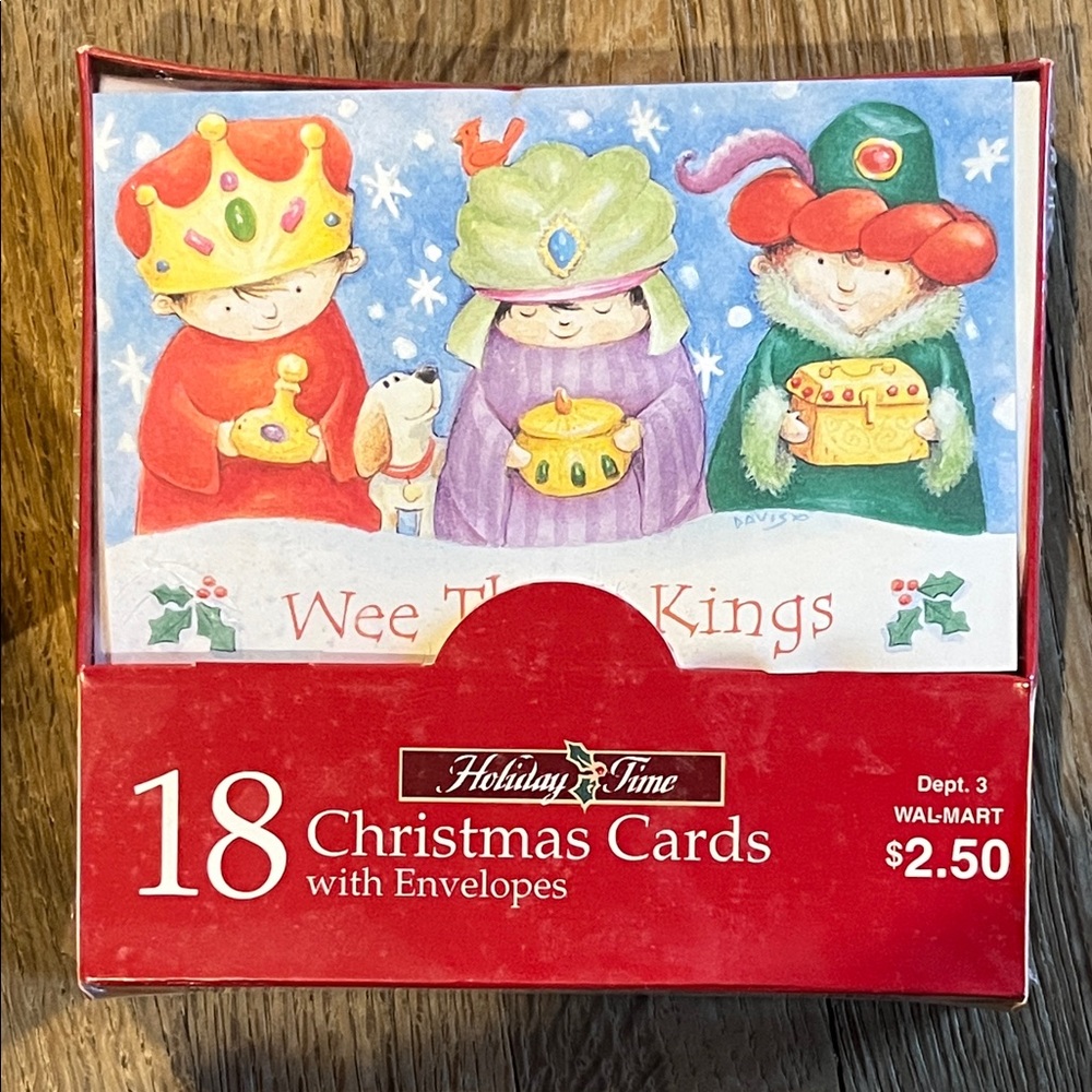 Holiday Time Wee Three Kings Christmas Cards - Red, Green, Purple